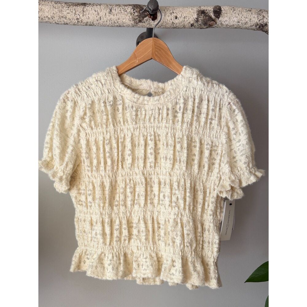 Treasure & Bond Shirred Stretchy Lace Top